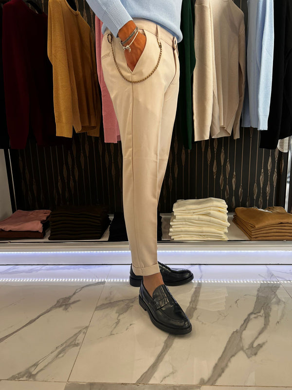 Pantalone sartoriale beige